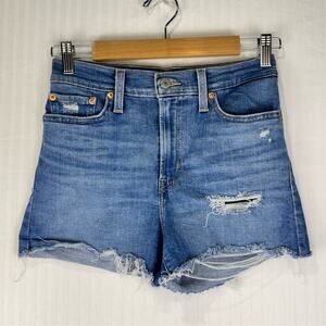Levi’s Blue Denim Distressed Jean Shorts Women Size 27 Cut-Off Style Daisy Duke